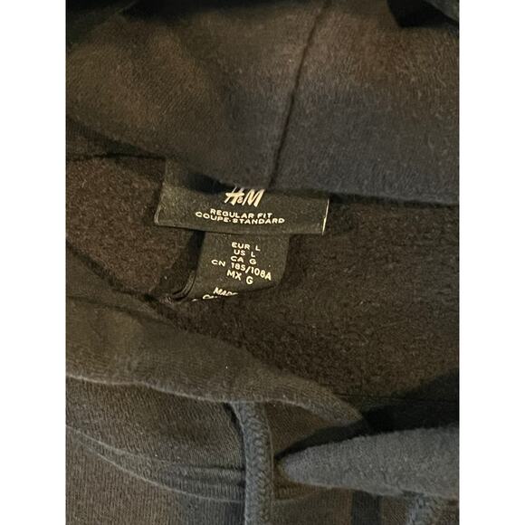H&M Regular Fit New York Pullover Black Hoodie Mens L - Picture 4 of 4